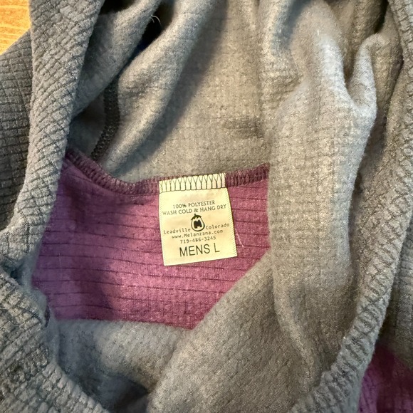 Melanzana Micro Grid Hoodie Men's Large Purple Gray Made In USA Gorpcore - Picture 5 of 7